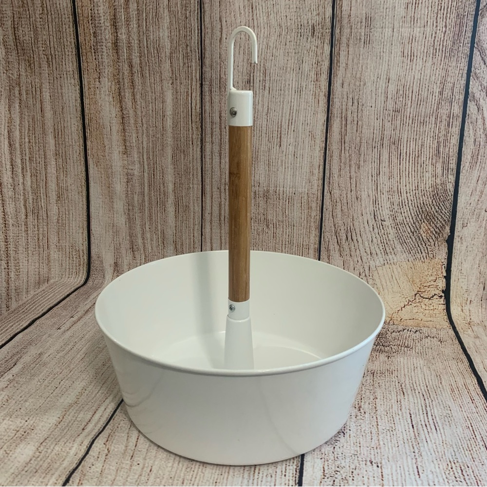 IKEA BITTERGURKA HANGING PLANTER WHITE 902-856-82 Hanger Metal Wood